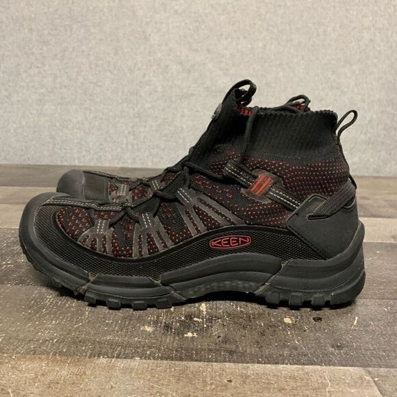 Keen Men’s Size 10.5 Targhee Evo Mid Hiking Boots Red Pull On Adjustable - Picture 3 of 10